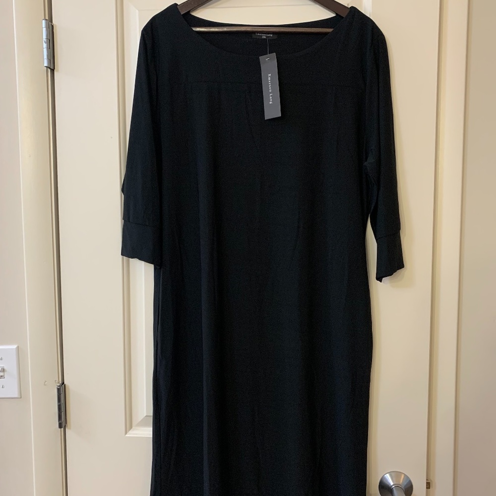 Caroline Rose A Line Cocktail Dress- Black 1X